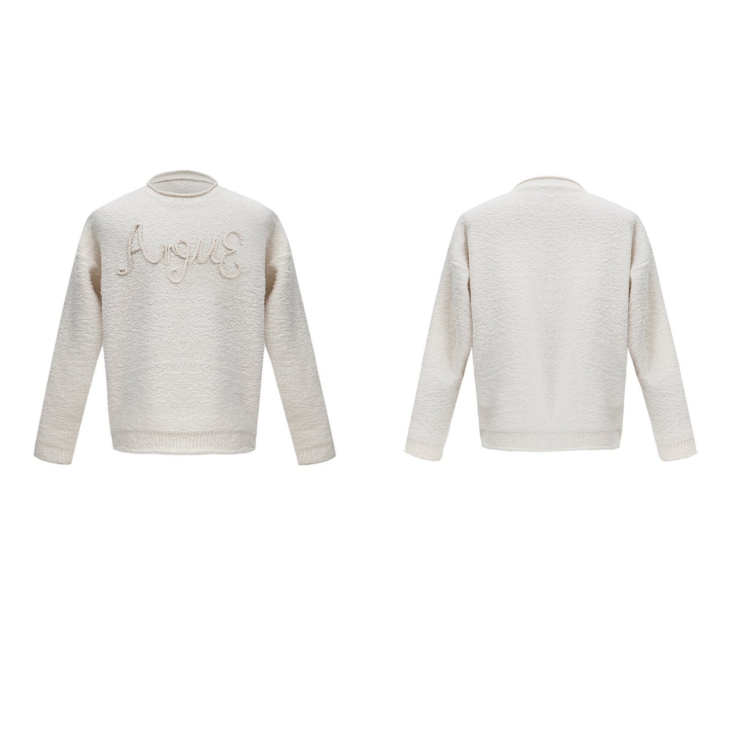 【24s Oct.】Plush 3D Embroidered Curled Hem Sweater ArtsKoreanMan