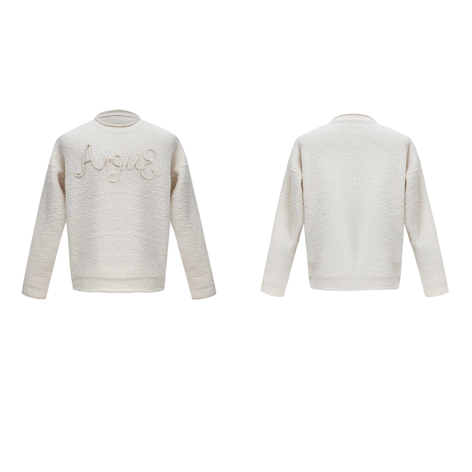 【24s Oct.】Plush 3D Embroidered Curled Hem Sweater ArtsKoreanMan