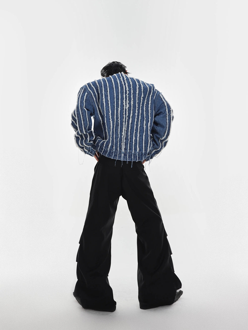 【23s Jun.】Fringed Shoulder Padded Denim Jacket ArtsKoreanMan