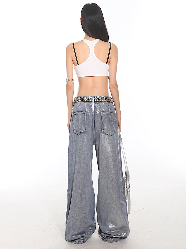 【24s Aug.】Vintage Silver Heavy Straight Jeans