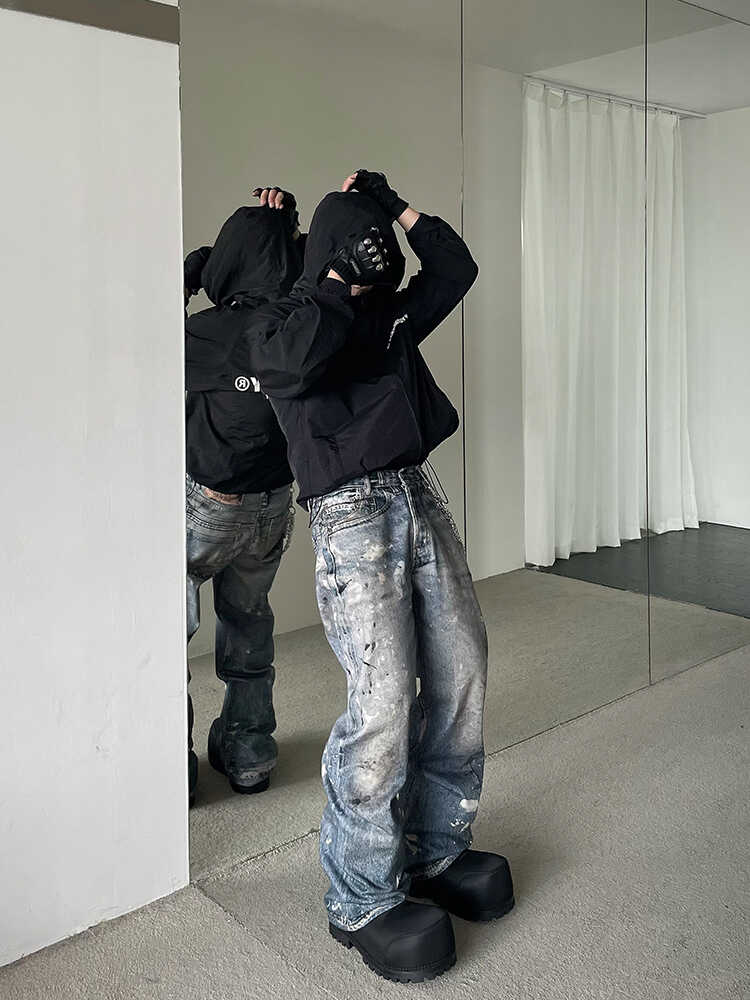 【24s Dec.】3D Digital Print Loose Straight Jeans ArtsKoreanMan