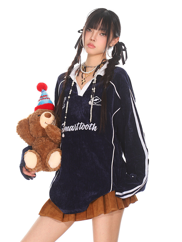 【24s Oct.】American Retro Street Style Three-bar Lapel POLO Shirt ArtsKoreanMan