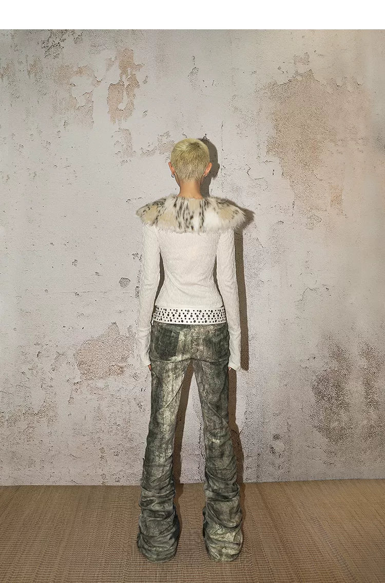 【25s Feb.】Retro Punk Distressed Ink-splashed Jeans