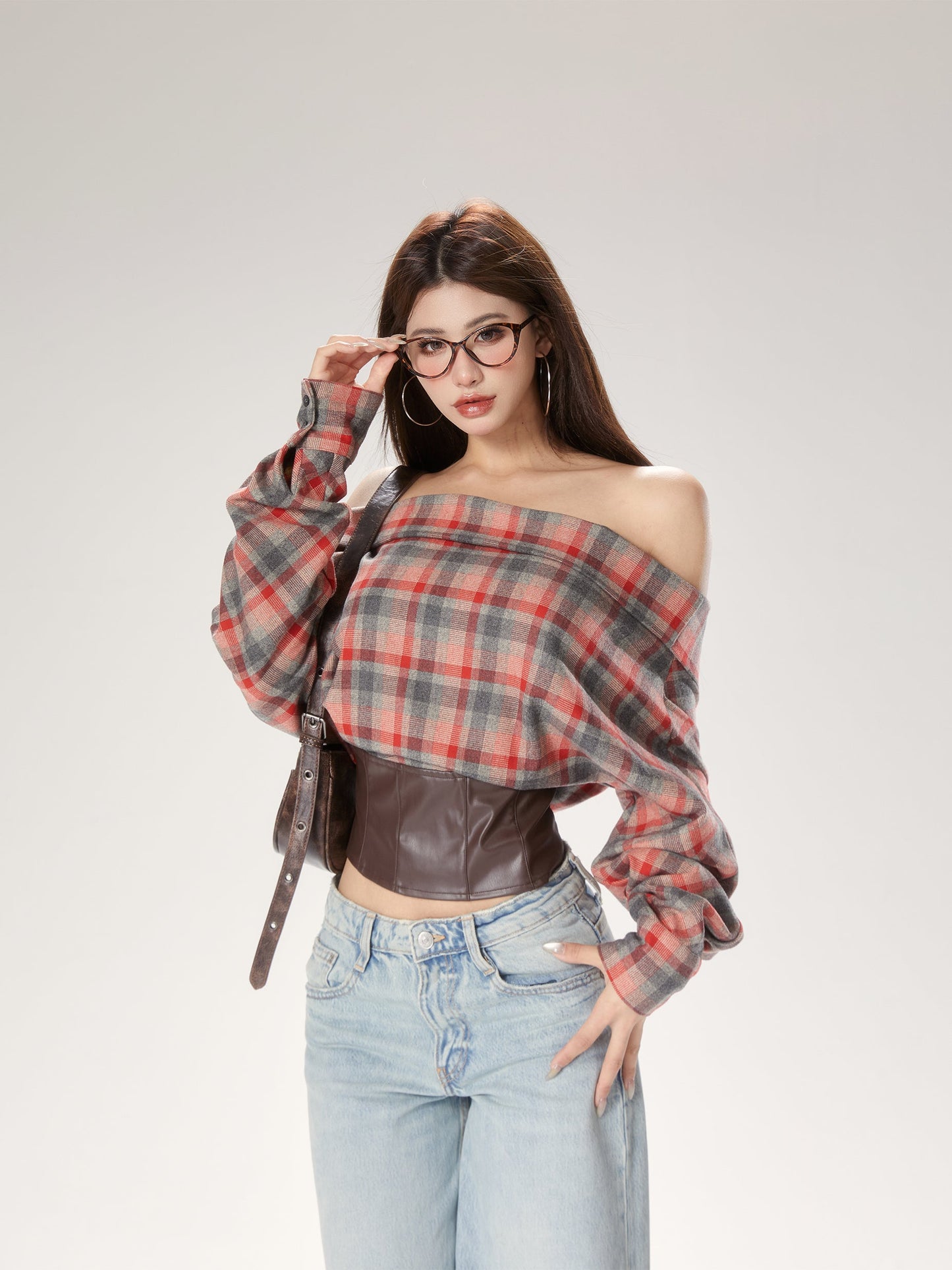 【24s Oct.】Trendy Plaid Long Sleeve Shirt TrendyStyle101