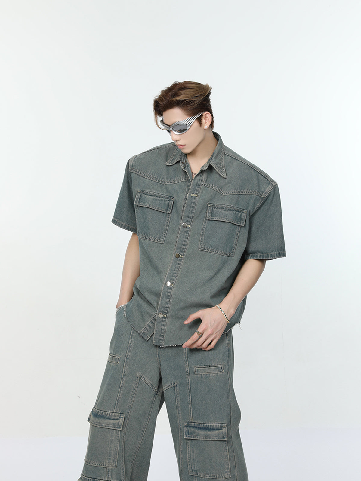 【24s Sep.】Multi-pocket Denim Shirt + High Street Jeans ArtsKoreanMan