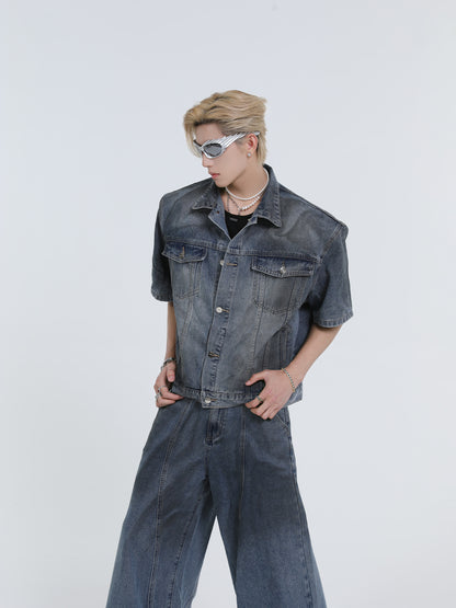 【24s Sep.】Classic Vintage Distressed Denim Shirt + Jeans ArtsKoreanMan