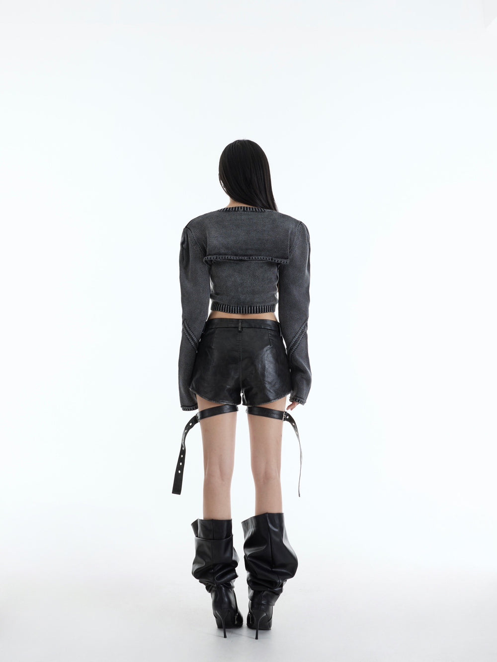 【23s October.】Vintage Washed Knitted Sweater Shawl Two-piece Set ArtsKoreanMan