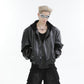 【24s Oct.】Versatile Heavy-Duty Patchwork Hooded Leather Jacket