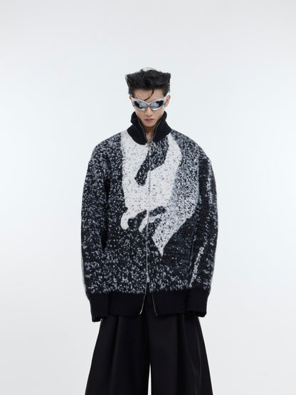 【24s February.】Niche Gradient Dragon Pattern Sweater