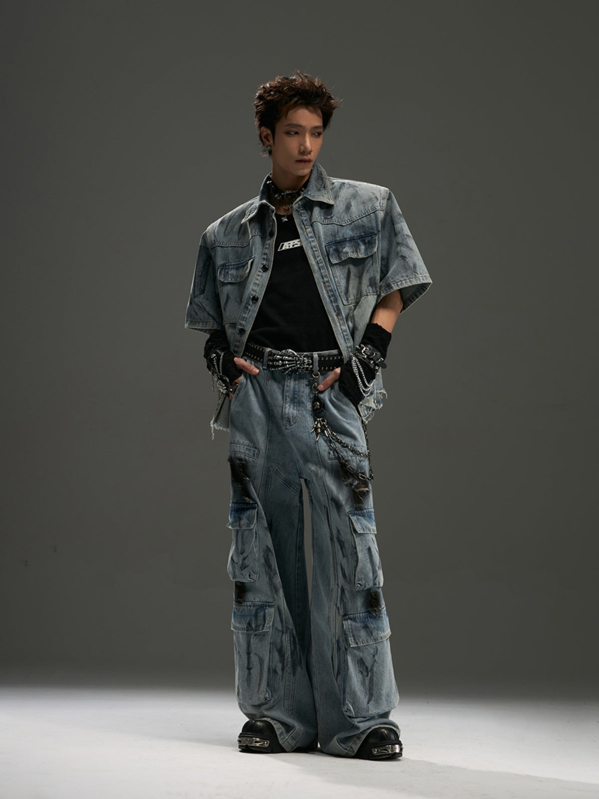 【24s July.】Hand-painted Trendy Denim Jacket and Pants