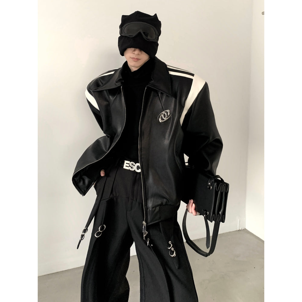 【23s November.】Black Patchwork Design Baseball Uniform ArtsKoreanMan