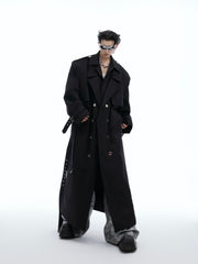【24s Oct.】Deconstructed Fake Two-piece Padded Shoulder Trench Coat ArtsKoreanMan