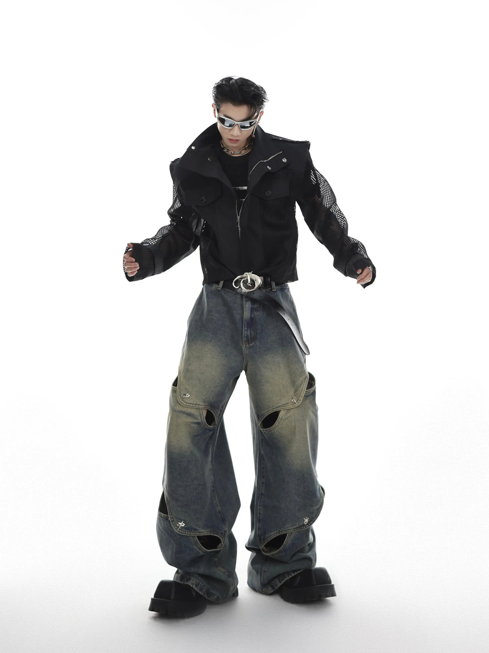 【23s May.】 Trendy Cutout Jeans ArtsKoreanMan