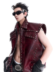 【24s Sep.】Studded Leather Vest ArtsKoreanMan