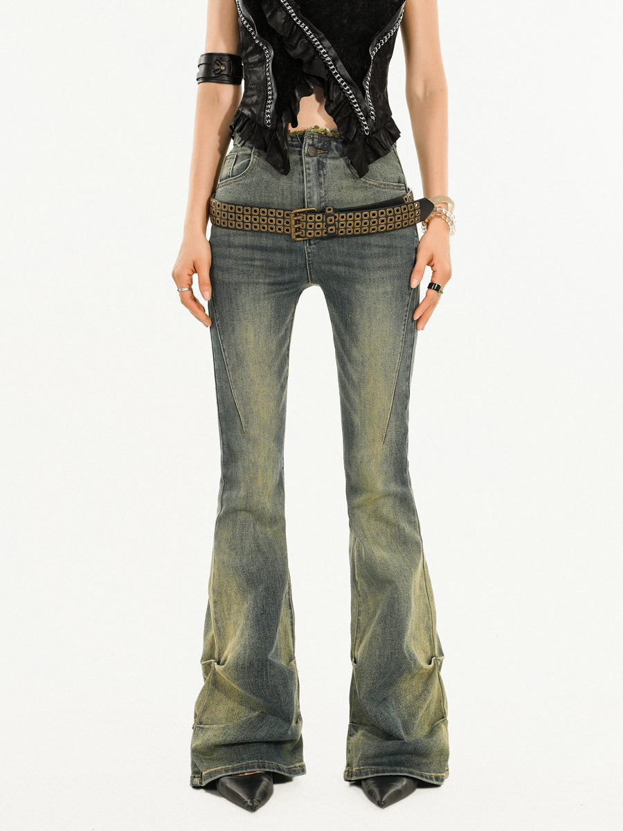 【24s Nov.】American Retro Gradient Washed Bootcut Jeans ArtsKoreanMan