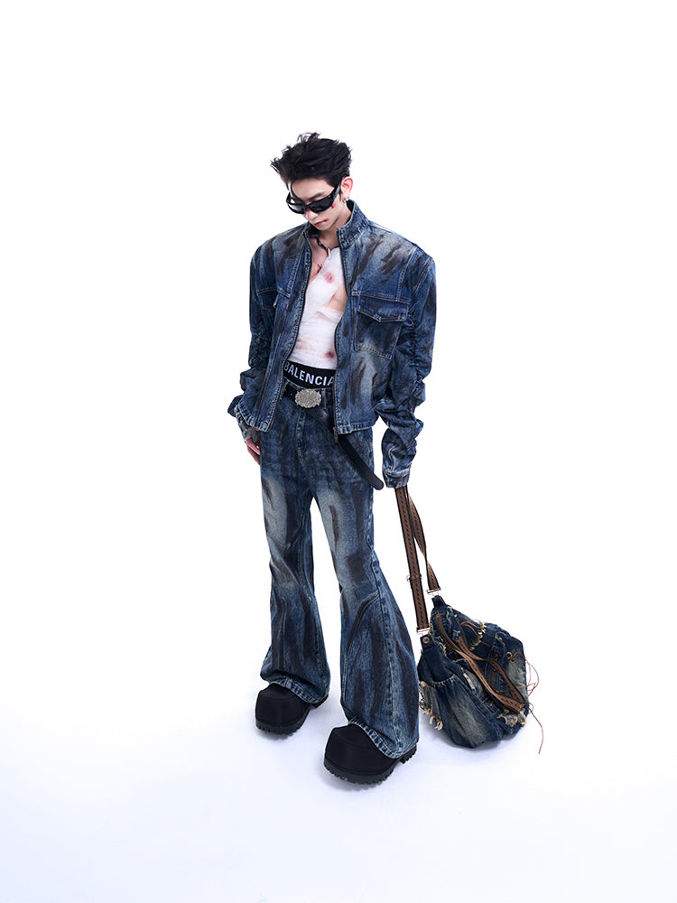 【24s Sep.】Wrinkled Short Denim Jacket ArtsKoreanMan