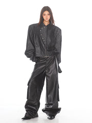 【24s Oct.】Luxurious Glossy Textured Short Jacket ArtsKoreanMan