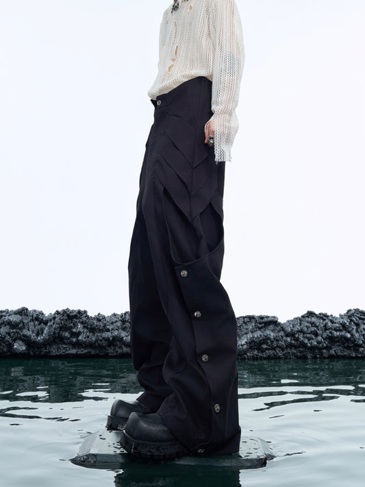 【24s Dec.】Shaped Niche Structure Pleated Loose Casual Pants ArtsKoreanMan