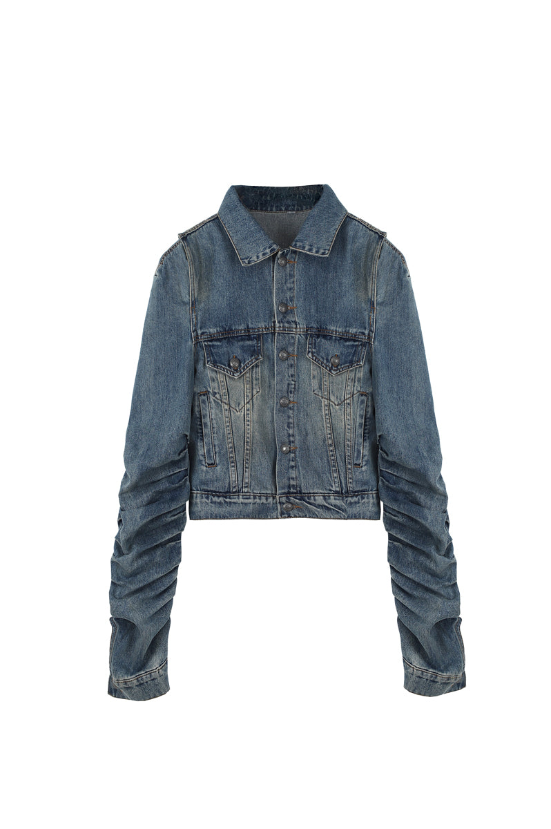 【24s Sep.】Wrinkled Wide-shoulder Vintage Denim Jacket ArtsKoreanMan