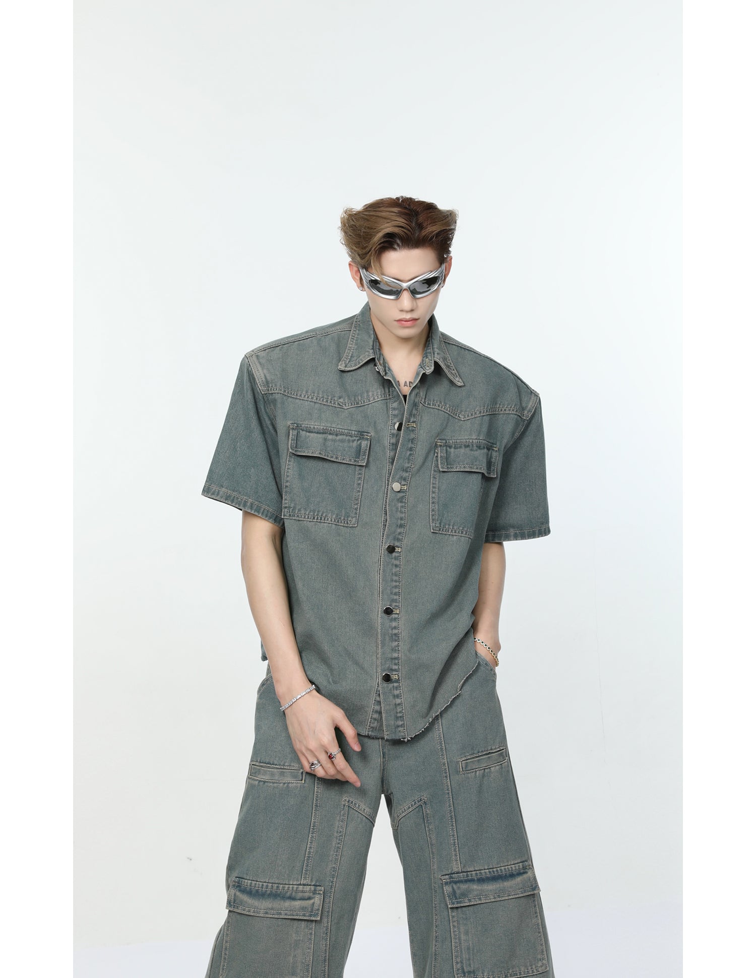 【24s Sep.】Multi-pocket Denim Shirt + High Street Jeans ArtsKoreanMan