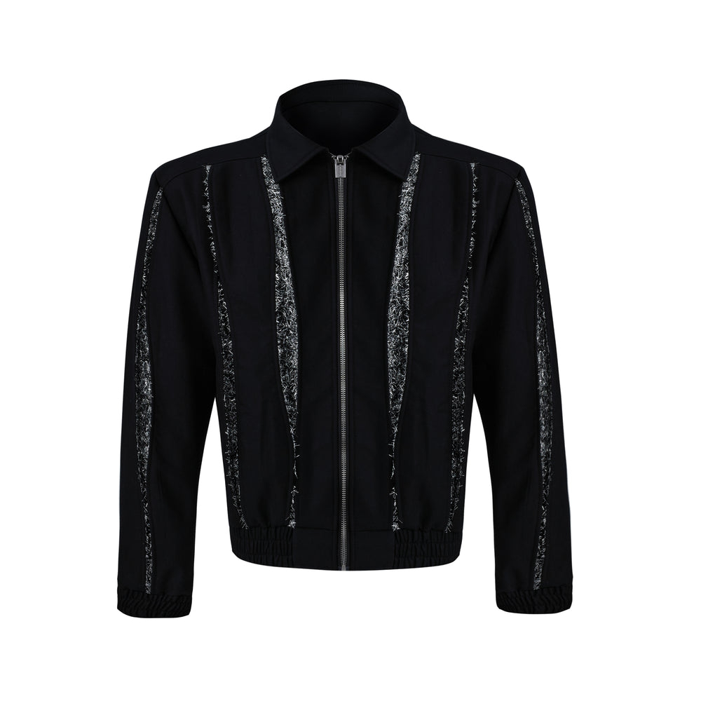 【24s Sep.】Patchwork Sequined Cropped Jacket ArtsKoreanMan