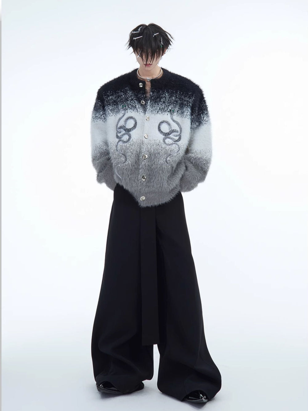 【24s Dec.】Faux Mink Snake Contrast Gradient Sweater ArtsKoreanMan