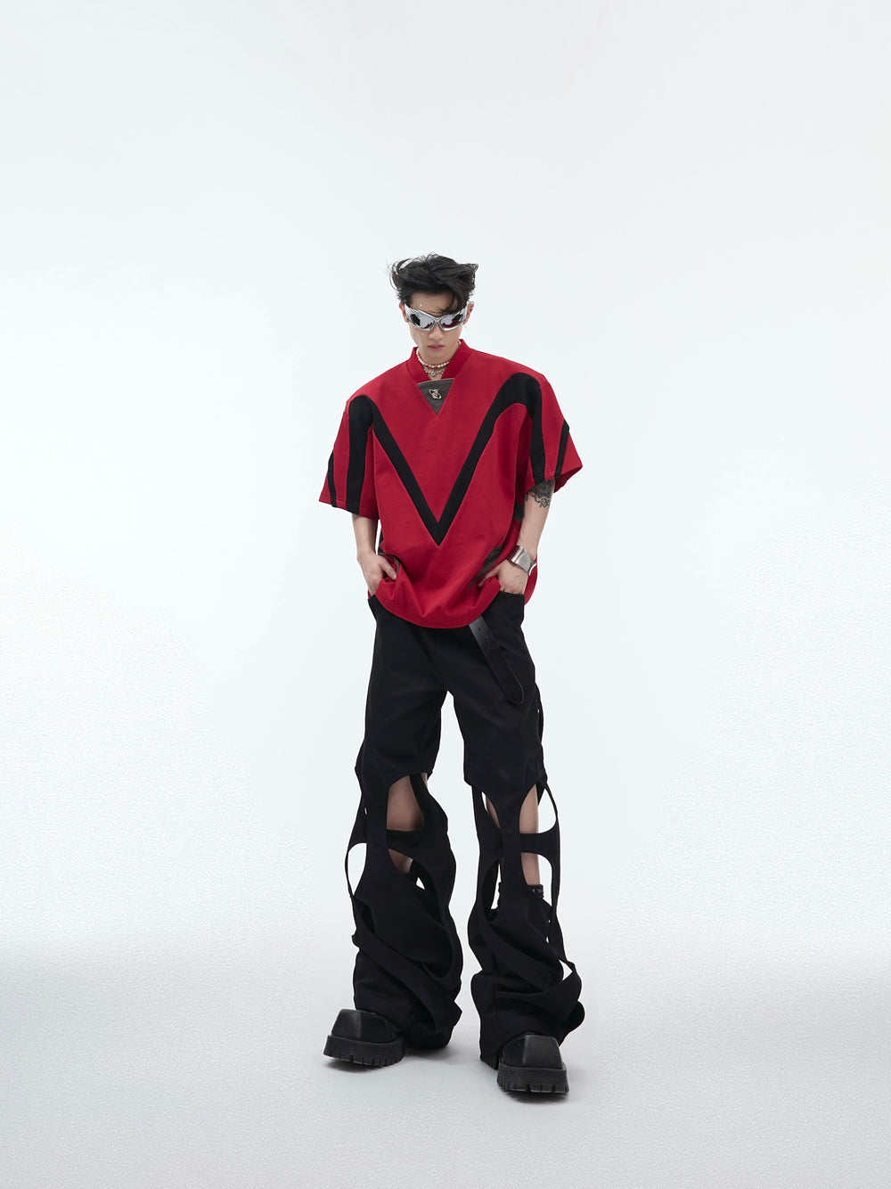 【24s April.】Trend Pioneer Hollow Wrap Casual Pants ArtsKoreanMan