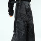 【25s Jan.】Armor deconstructed PU leather patchwork jeans