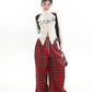 【23s December.】Christmas Red Plaid Casual Drawstring Sweatpants