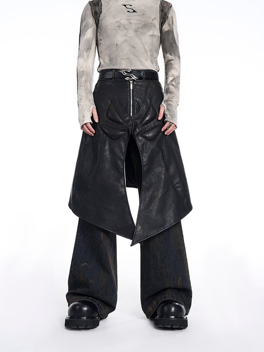 【24s Nov.】PU Leather Dark Style Skirt ArtsKoreanMan