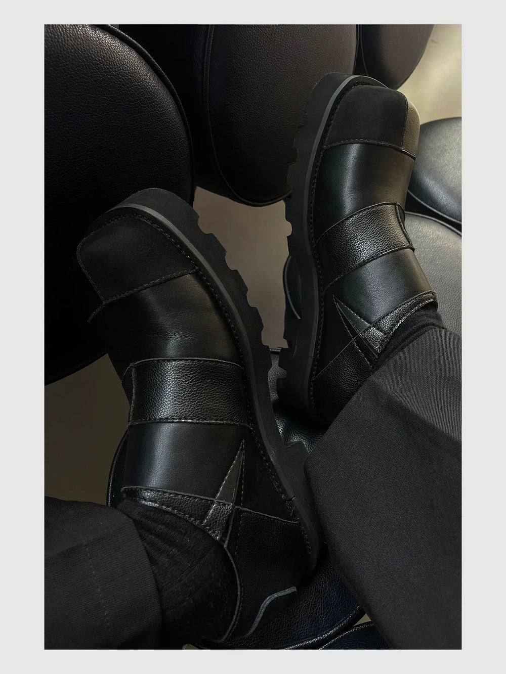 Stitching Square Toe Casual Shoes ArtsKoreanMan