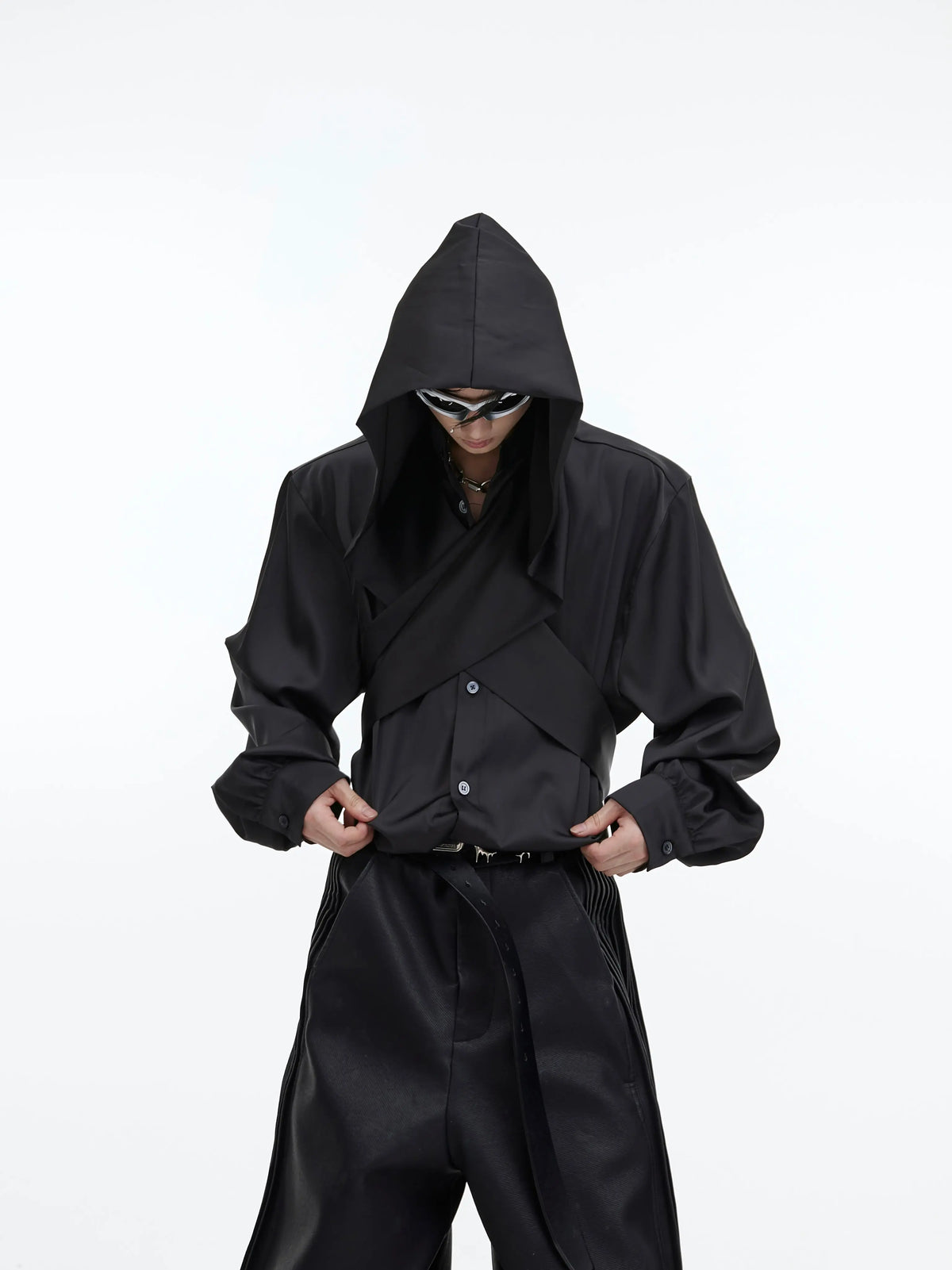 【23s September.】Shawl Hooded Long Streamer Shirt ArtsKoreanMan