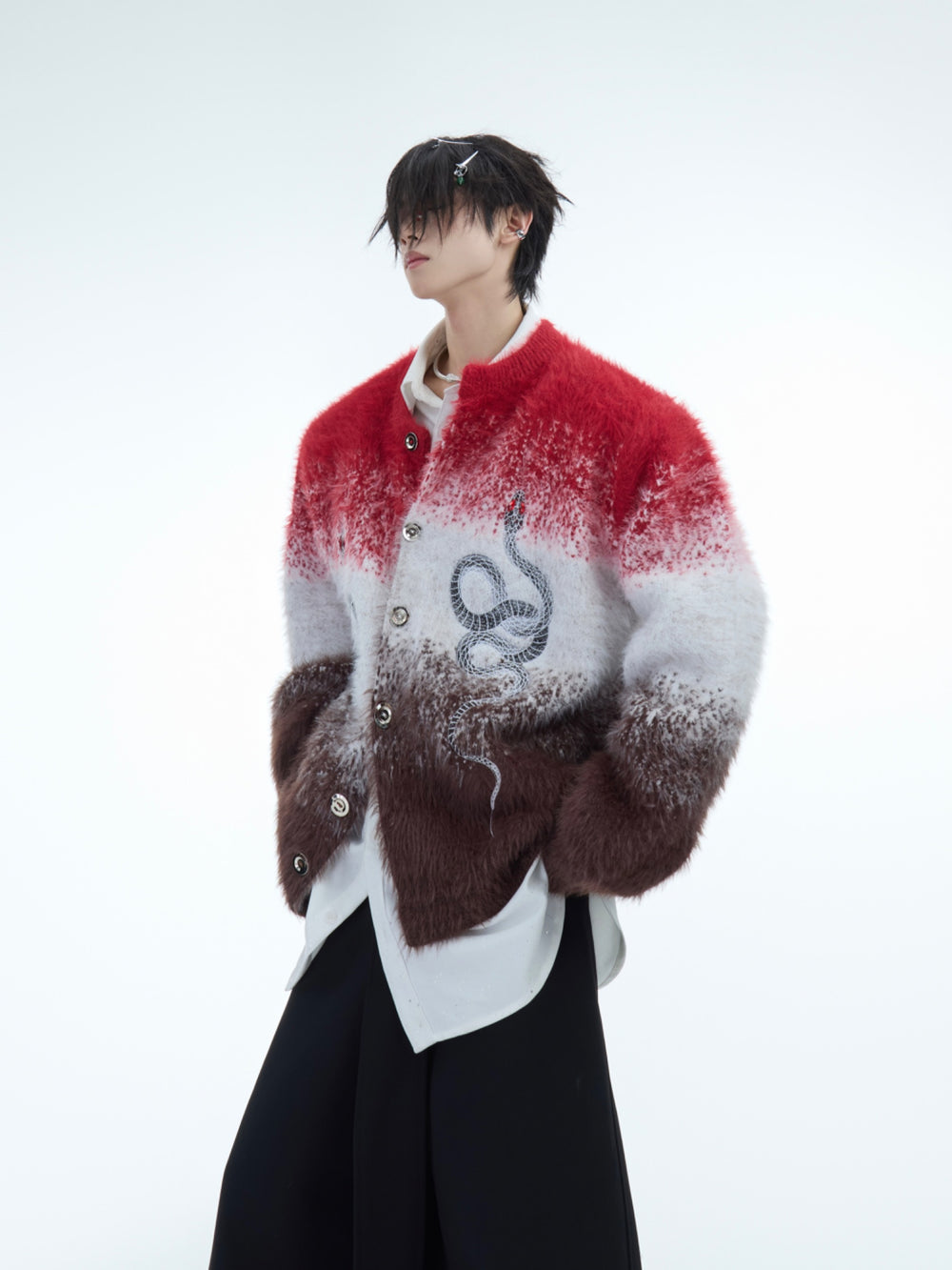 【24s Dec.】Faux Mink Snake Contrast Gradient Sweater ArtsKoreanMan