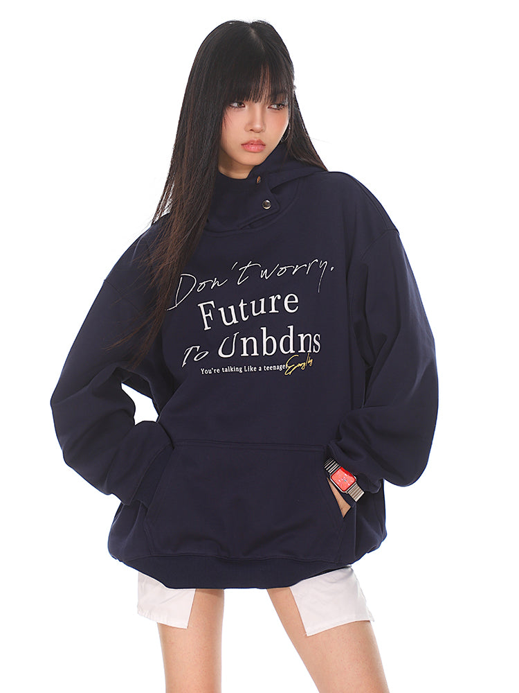 【24s Oct.】American Letter Embroidery Loose Hoodie