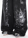【24s April.】Hand-painted Distressed Graffiti Baggy Jeans ArtsKoreanMan