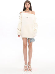 【23s December.】Metal Buckle Cutout One-shoulder Sweater ArtsKoreanMan