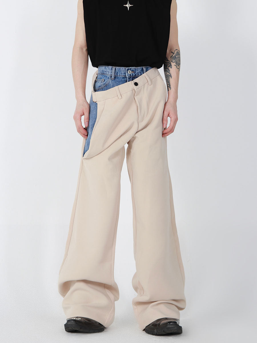 【24s January.】Drapey Loose Pants with Patchwork Design