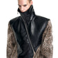 【25s Sep.】High Collar Oblique Zipper PU Leather Vest
