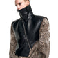 【25s Sep.】High Collar Oblique Zipper PU Leather Vest