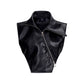 【25s Sep.】High Collar Oblique Zipper PU Leather Vest