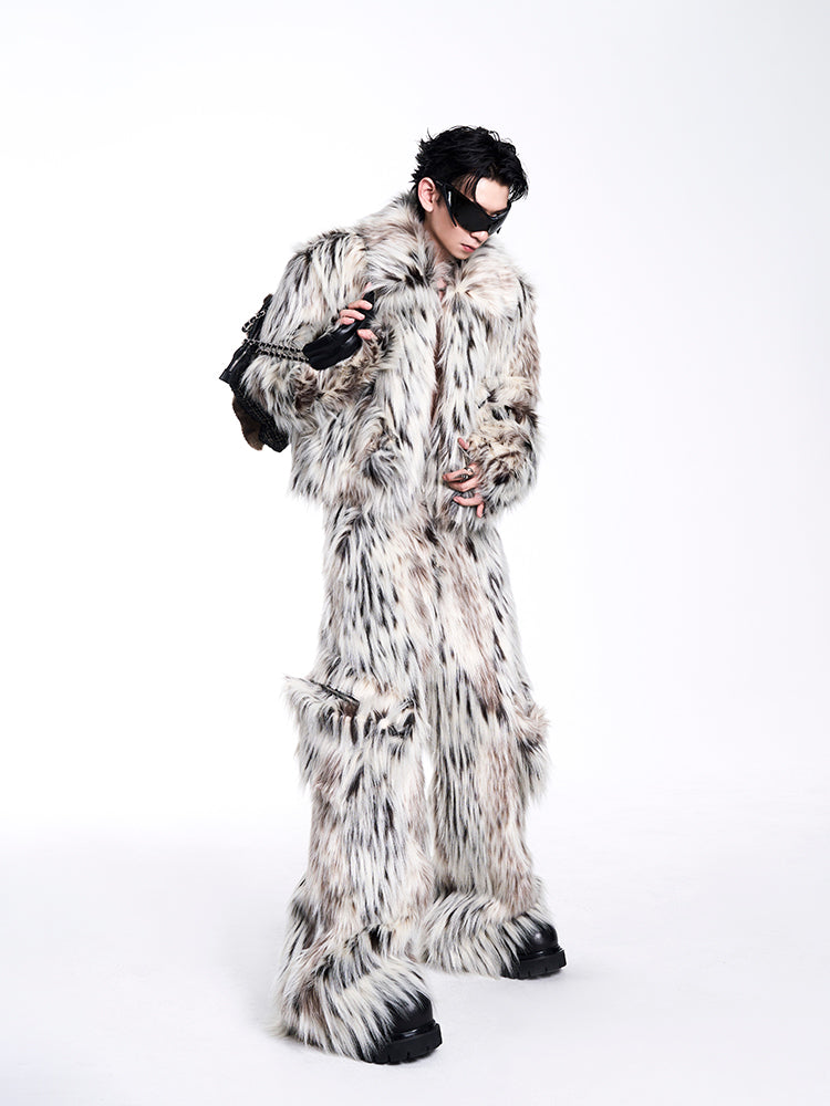 【24s Nov.】Leopard Plush Faux Fur Jacket / Pants ArtsKoreanMan