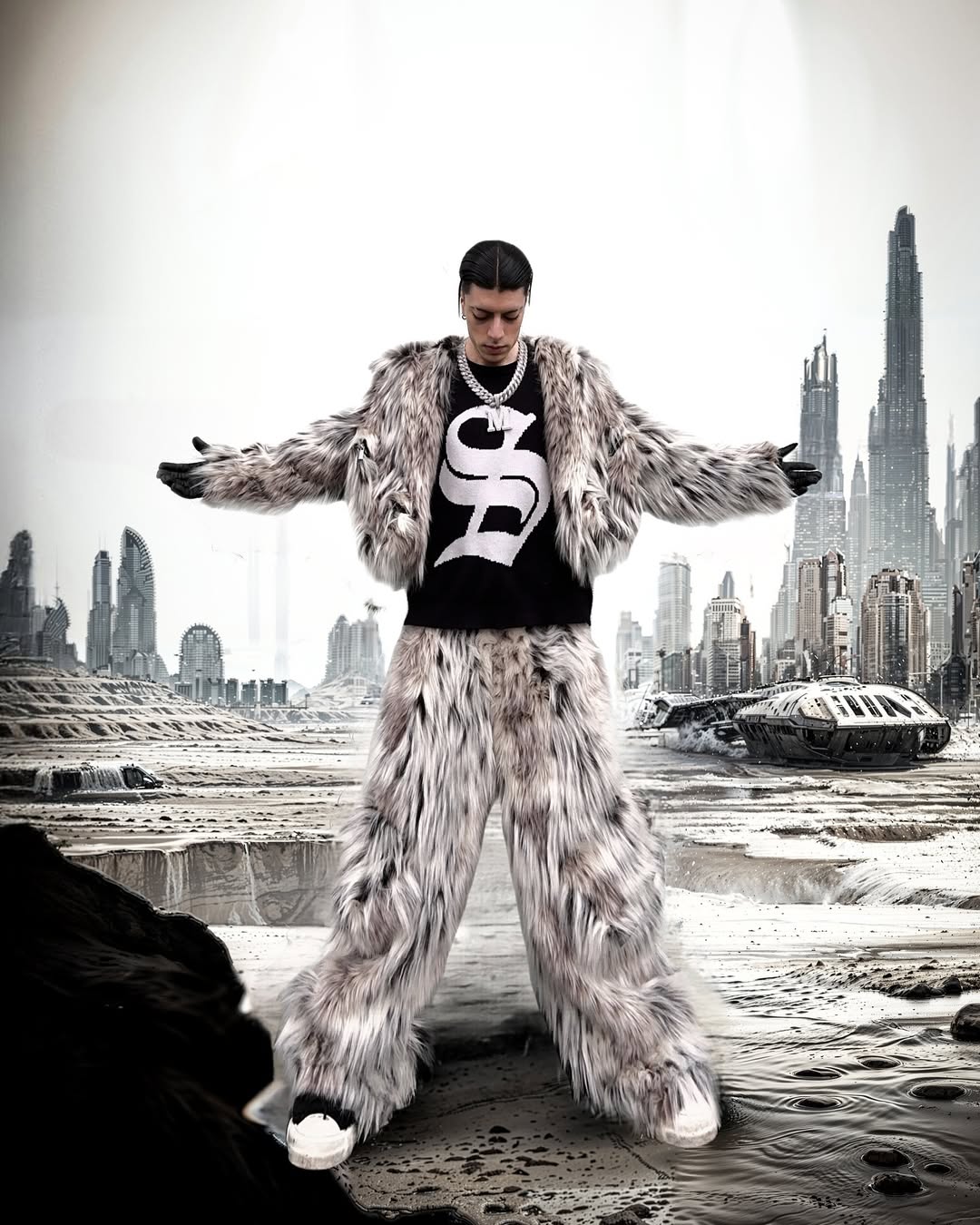 Leopard Plush Faux Fur Jacket / Pants Artskoreanman 3