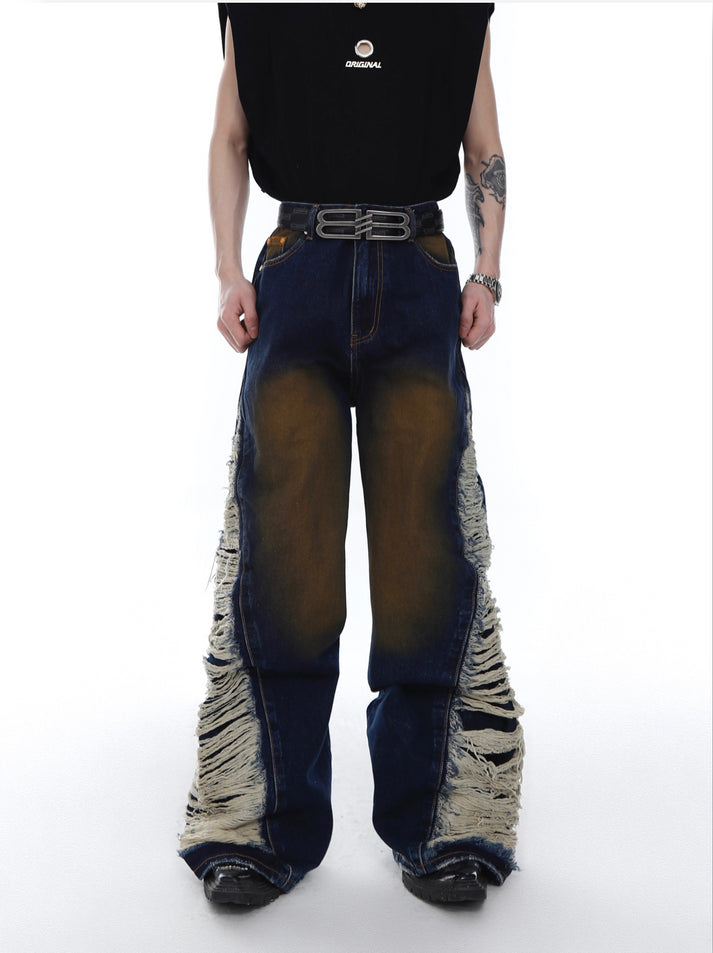 Elevate Your Style with Fringe Floor Mopping Jeans – ArtsKoreanMan