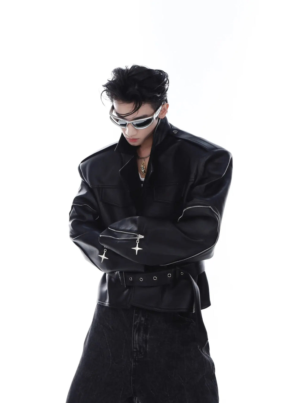 【23s Feb.】Zipped Surround PU Leather Jacket ArtsKoreanMan