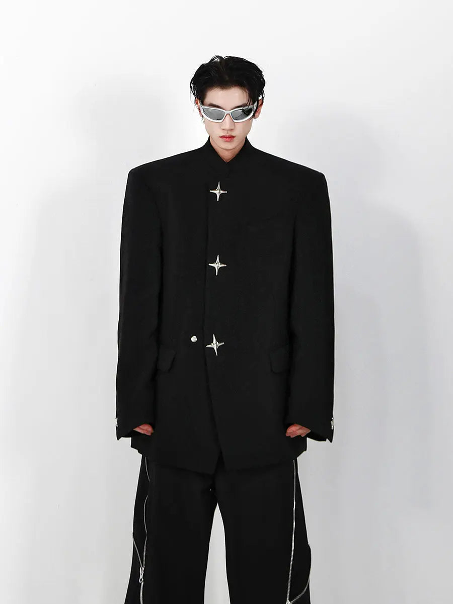 High Shoulder Black Jacket ArtsKoreanMan