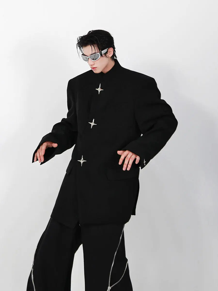 High Shoulder Black Jacket ArtsKoreanMan