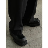 【HOT!】Square Toe Platform Leather Shoes ArtsKoreanMan