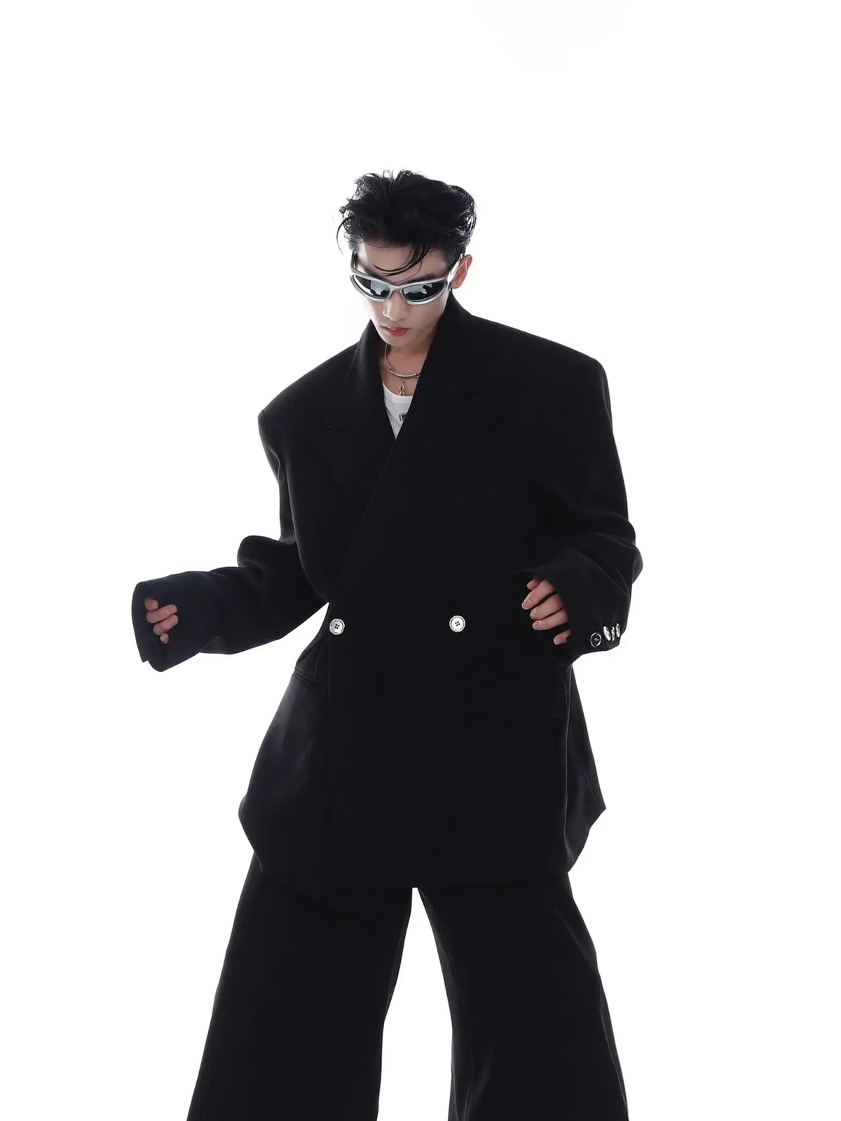 【23s Feb.】High Shoulder Twill Button Design Top Suit ArtsKoreanMan