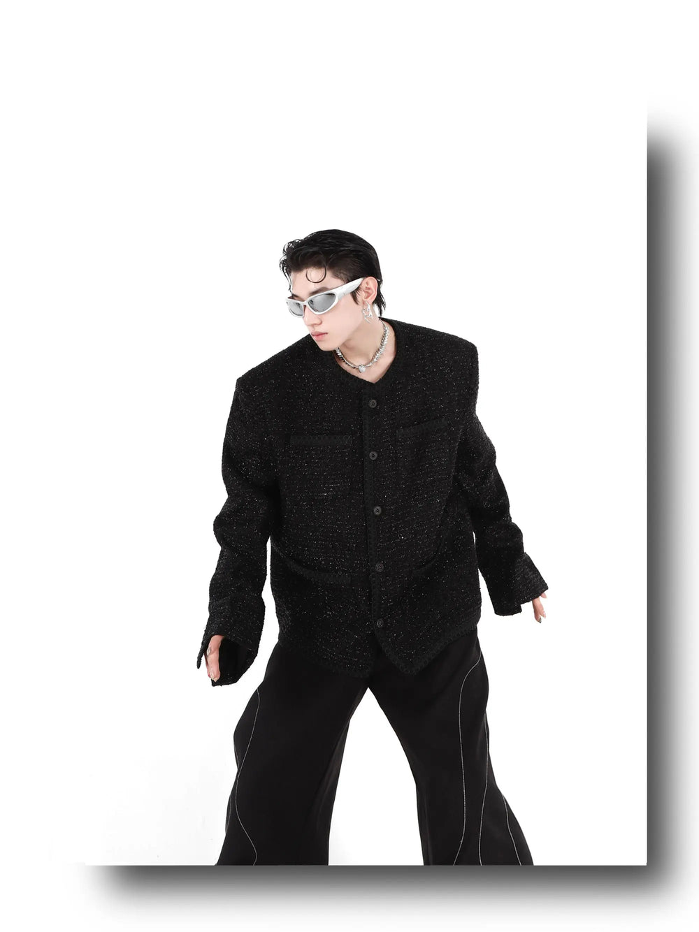 Collarless Suit Jacket ArtsKoreanMan