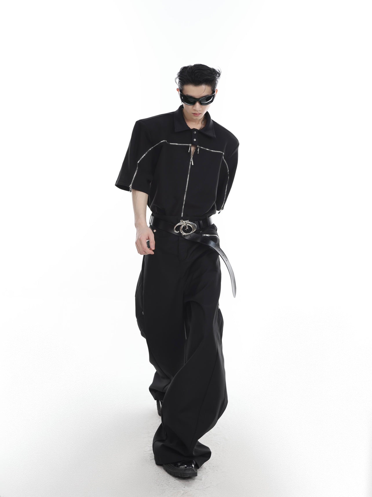 【23s Apr.】Zippered Wide Mopping Trousers